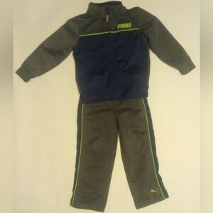 Boys 2T Puma Blue, Gray and Green Track Suit